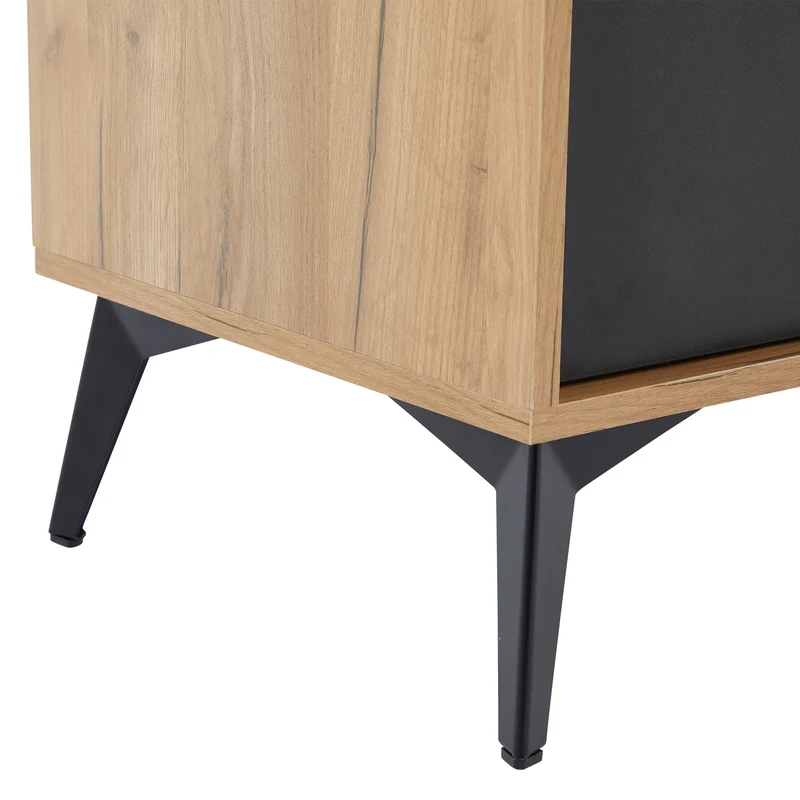 Meuble TV effet bois rustique 3 portes battantes 180*50*40cm ICAN