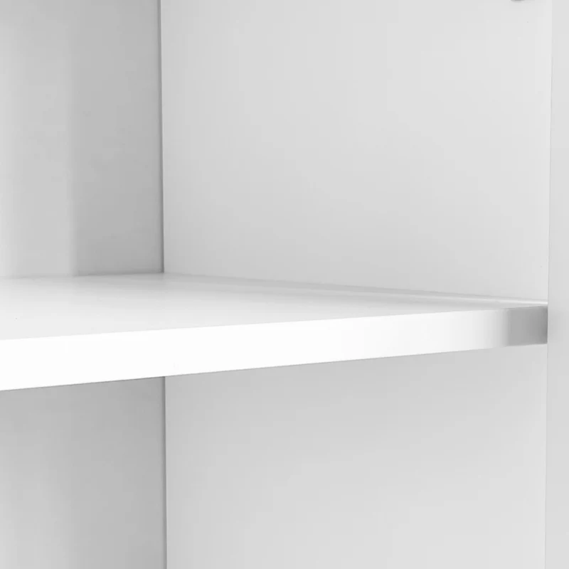 Coiffeuse blanche luxueuse avec miroir ondulé à LED et pieds dorés VERIEN