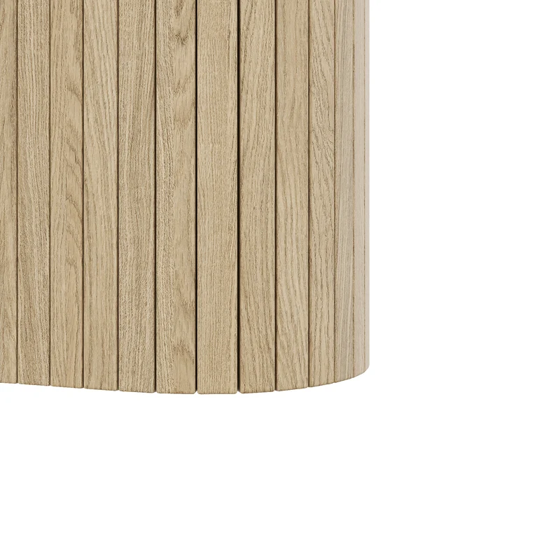 Ensemble de 2 tables basses gigognes effet marbre blanc et bois nature FJORDUS