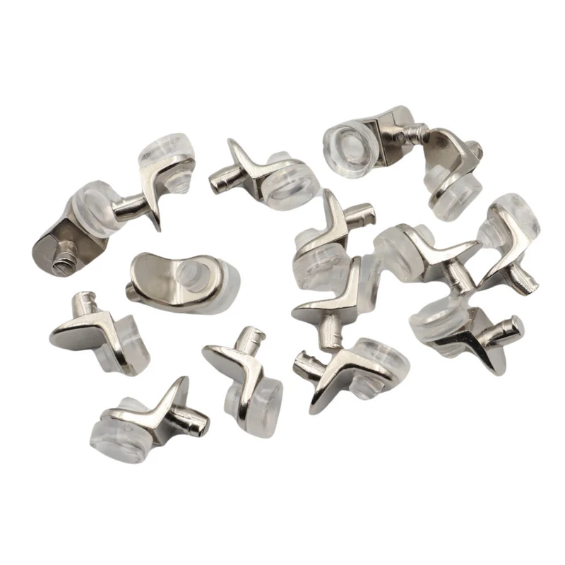 Taquets pour Étagère verre en plastique 5mm nickel