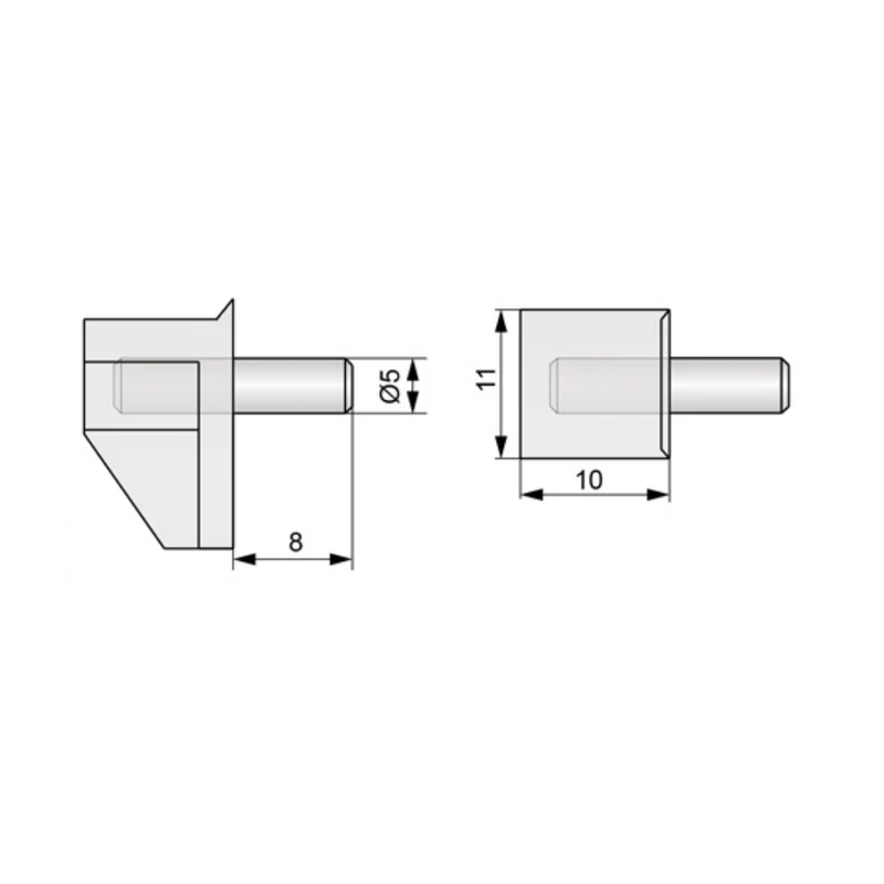 Taquet pour Étagère métal-plastique 5mm - 1000 pièces
