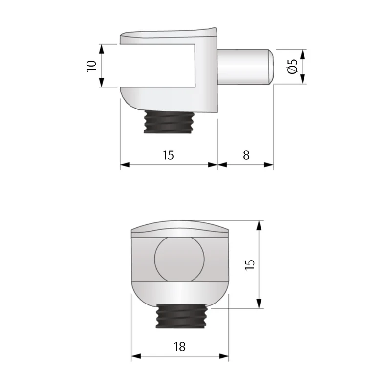 Pince à Verre pour étagère 5mm