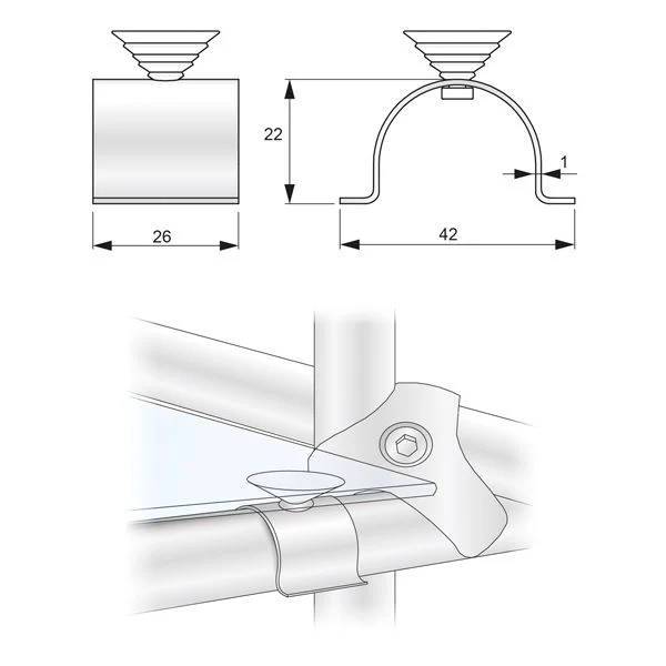 Taquets pour Étagère en plastique chrome