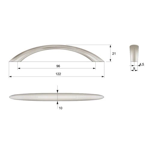 Poignée de meuble 96mm UZ04 - Satin