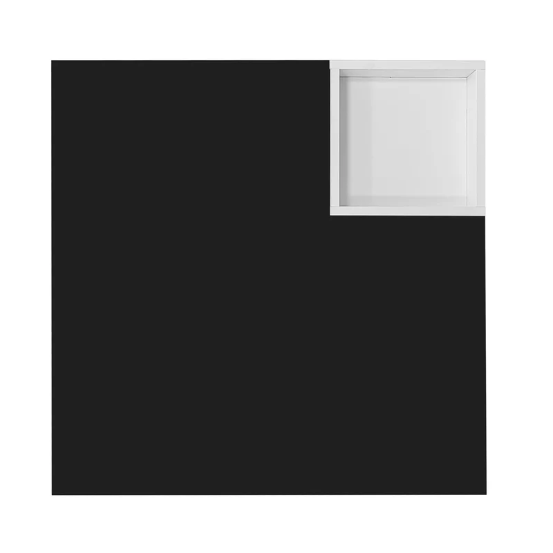 Table basse carrée noir blanc bicolore éclairage LED avec boîte de rangement amovible CROKS BLACK