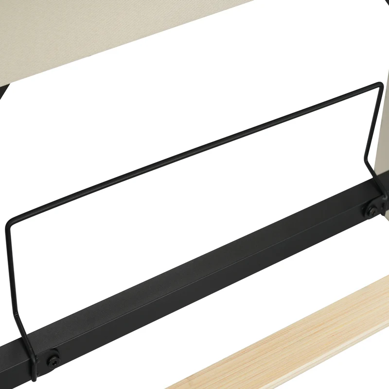 Lit coffre simple lin gris éclairage LED prise USB avec rangement NUCZOTS