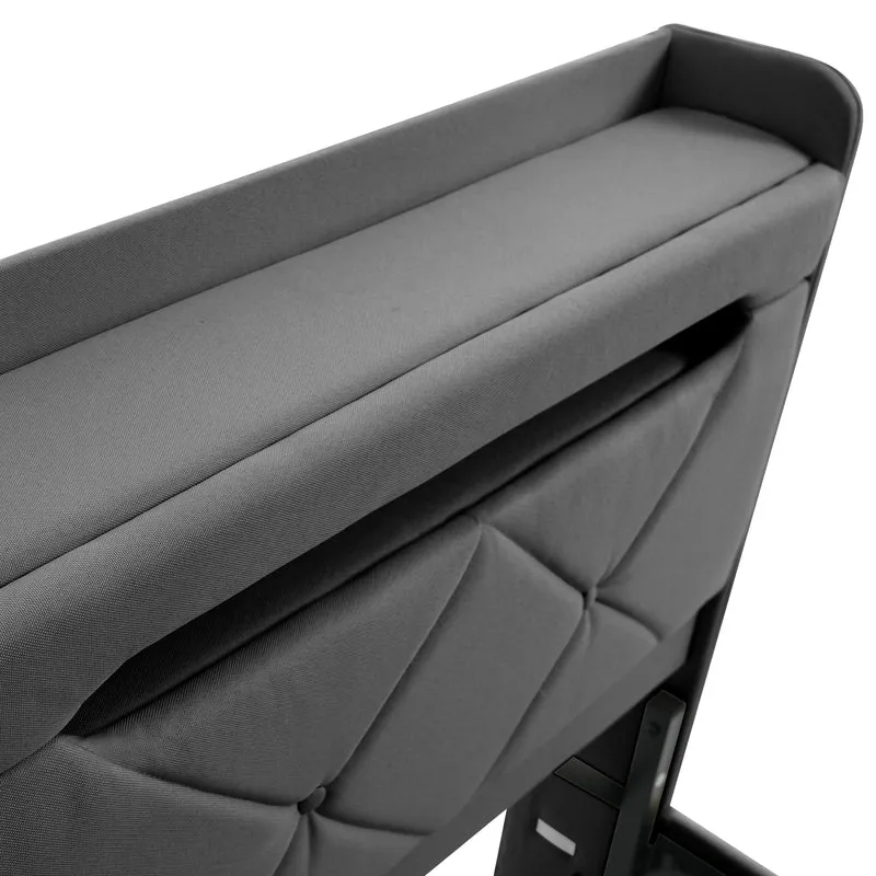 Lit coffre double lin gris éclairage LED avec chargeur et rangement 180x200cm King TRINCIDS