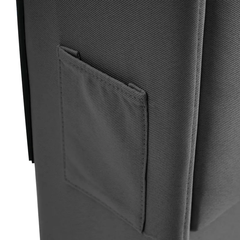 Lit coffre double lin gris éclairage LED avec chargeur et rangement 180x200cm King TRINCIDS