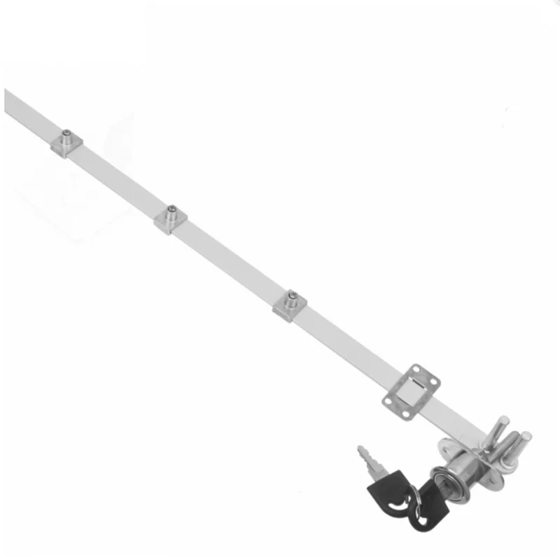 Tringle de verrouillage pour 3 tiroirs - 19x20mm, bande de 600mm, Chrome