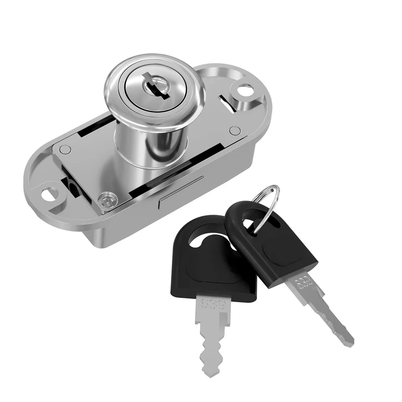 Serrure à barre rotative 19x22mm, 2 barres L-1000mm, Nickel