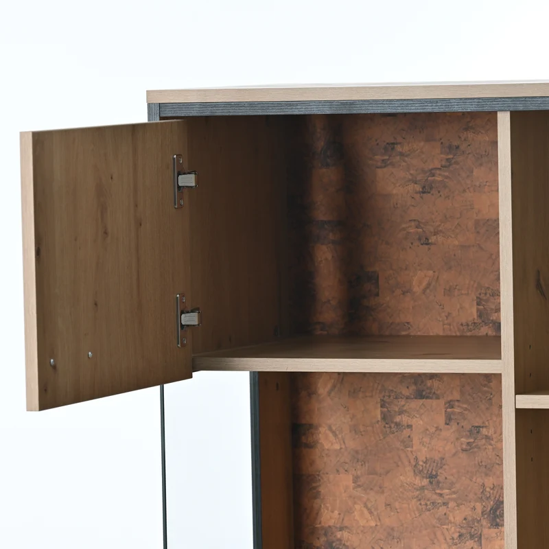 Buffet haut vitrine moderne avec éclairage LED 150Hx78Lx40Tcm TRICOKS