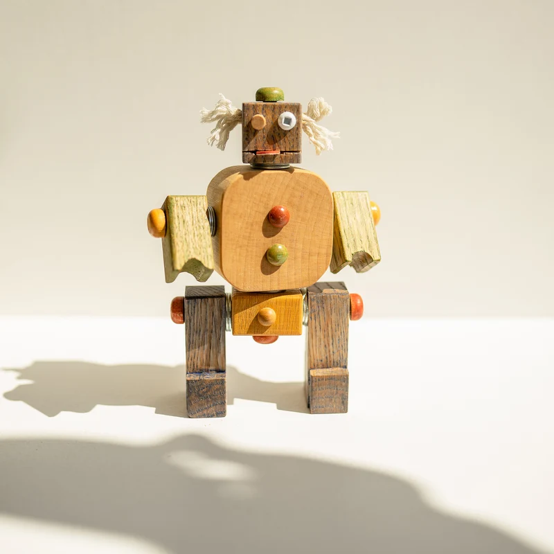 Robot en bois fait à la main | Jean-Claude - 4 choix