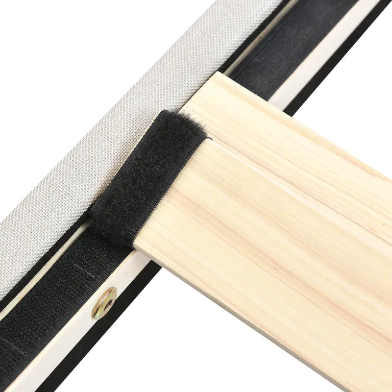 Lit rembourré en lin gris-beige cadre lit double King 180x200cm EGMOID SUPER KING