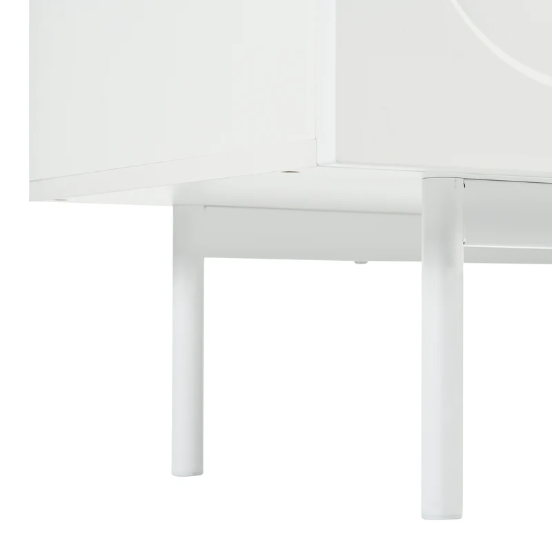 Buffet moderne blanc motif en arc 4 portes AHRE