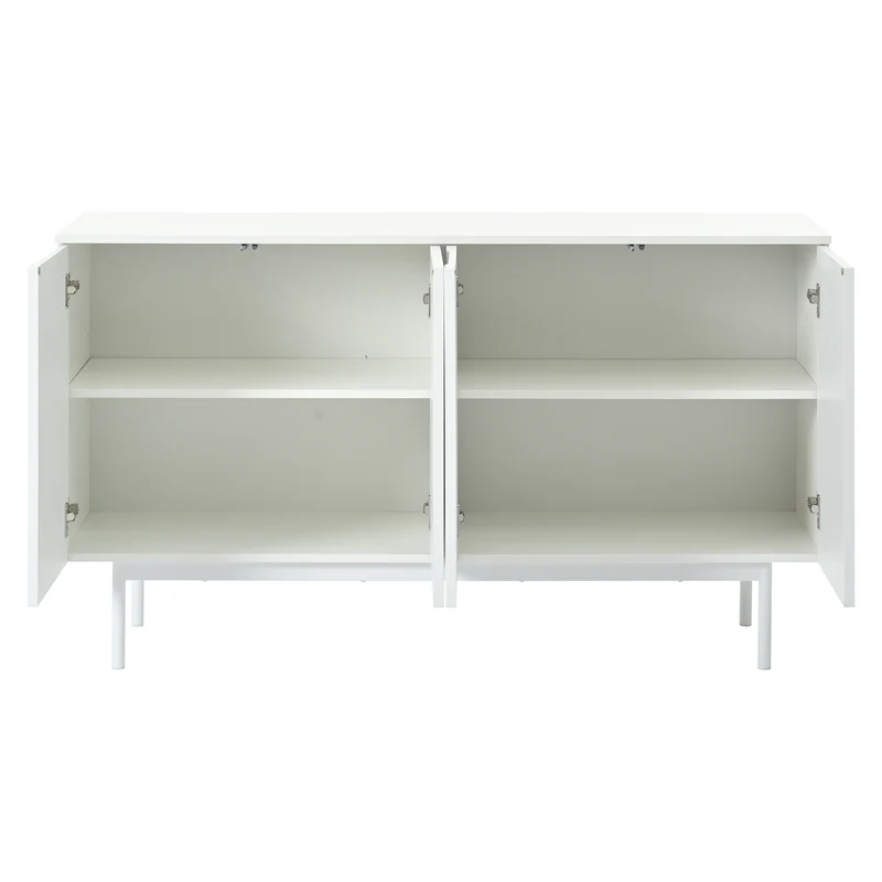 Buffet moderne blanc motif en arc 4 portes AHRE