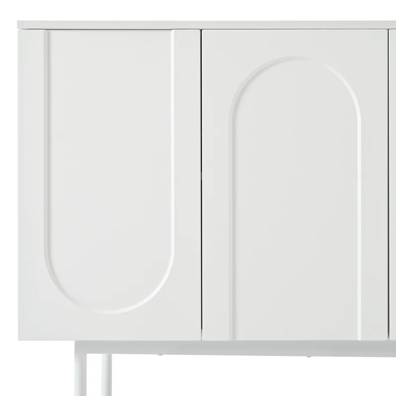 Buffet moderne blanc motif en arc 4 portes AHRE
