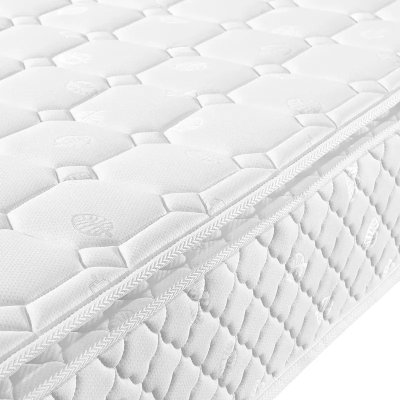 Ensemble lit double rembourré en lin gris 140x200 avec sommier à lattes et matelas à ressorts PERISTOM