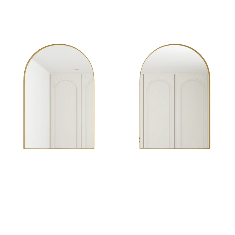Armoire de toilette miroir arche dorée, armoire murale encastrée 91x61cm DUSKVINE