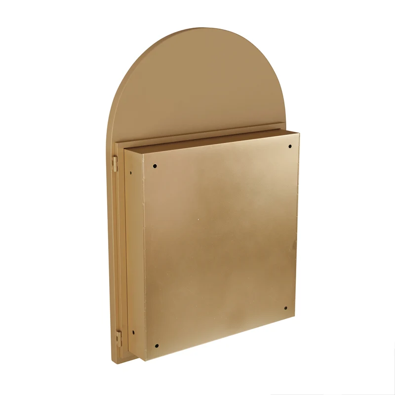 Armoire de toilette miroir arche dorée, armoire murale encastrée 91x61cm DUSKVINE