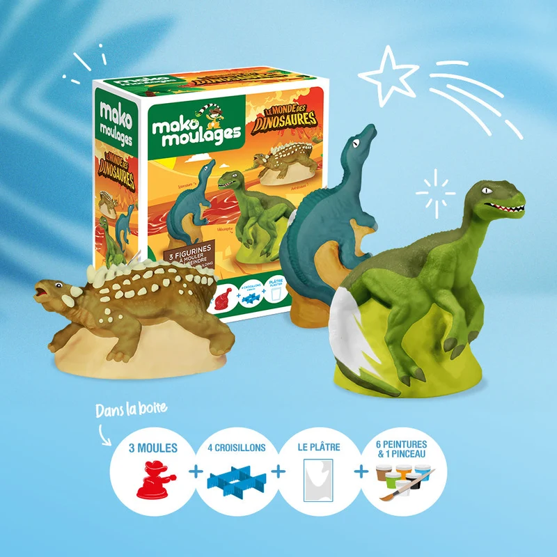Kit créatif moulage + peinture (3) - Dinosaures