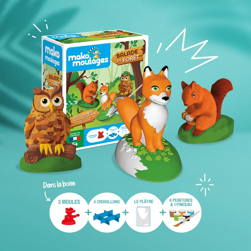 Kit créatif moulage + peinture (3) - Balade en forêt