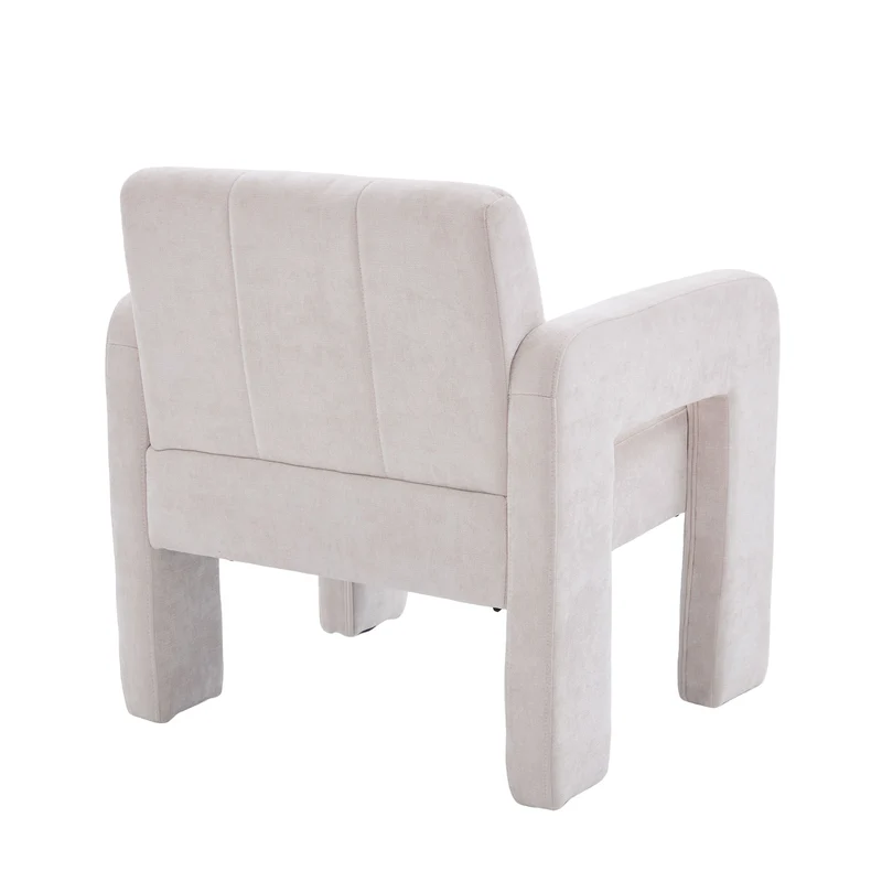 Fauteuil en chenille beige 67,5x69x74,5cm AURAERA