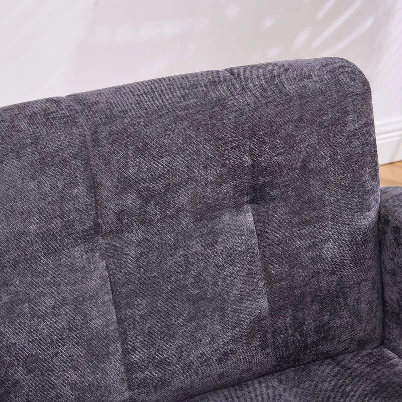 Fauteuil en chenille gris foncé 67,5x69x74,5cm ZENITHINA