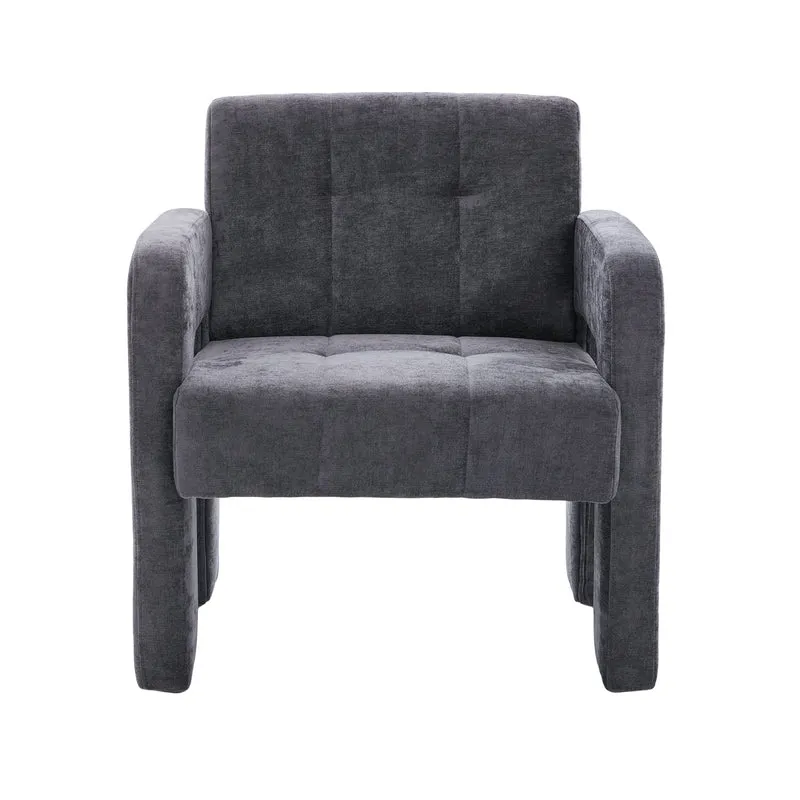 Fauteuil en chenille gris foncé 67,5x69x74,5cm ZENITHINA