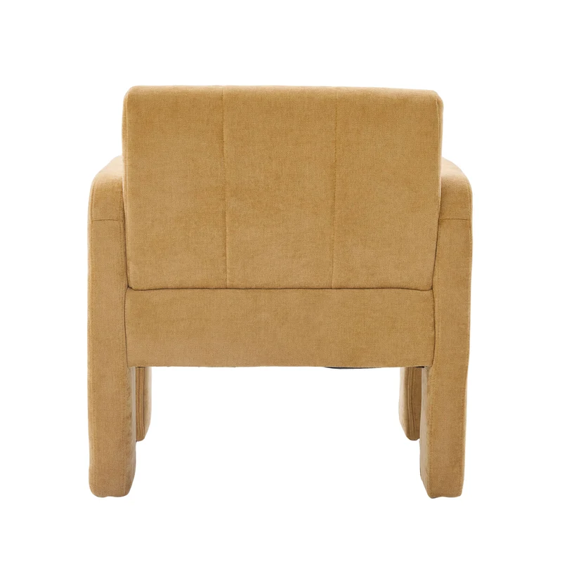 Fauteuil en chenille jaune moutarde 67,5x69x74,5cm CRESCENTELLE