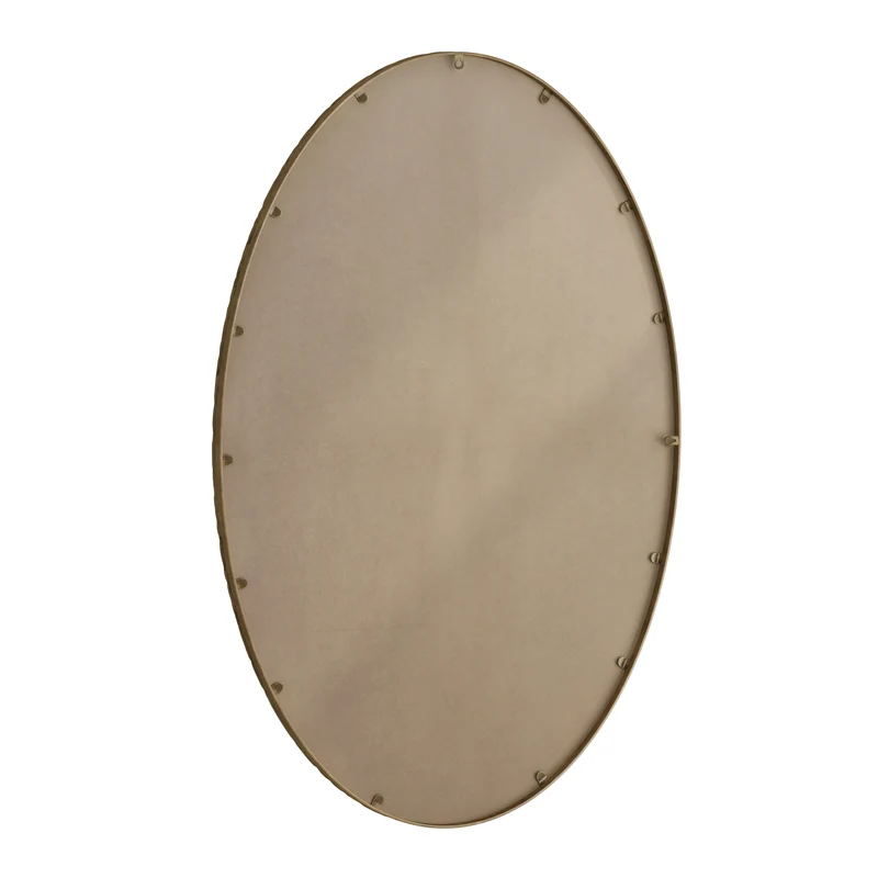 Miroir ovale rétro en fer forgé doré effet vieilli 65x100cm DUSKLEAF