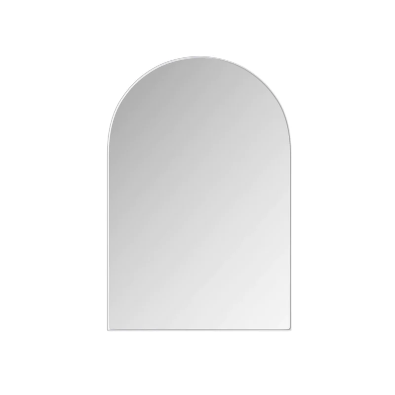 Armoire de toilette blanche avec miroir arqué, rangement mural ou encastré 91x61cm KEYCIRCLE