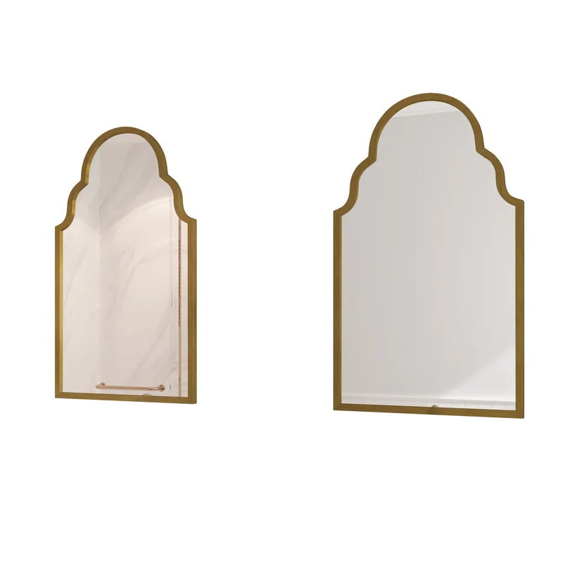 Miroir mural rectangulaire style marocain cadre métal doré mat 61x101cm NEWSLIVER