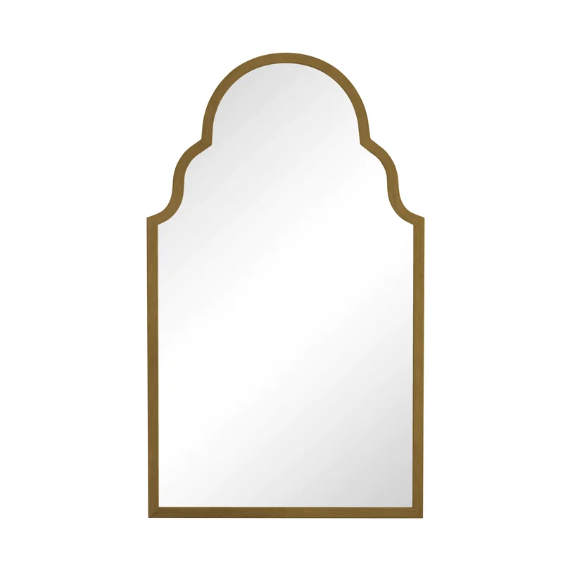 Miroir mural rectangulaire style marocain cadre métal doré mat 61x101cm NEWSLIVER