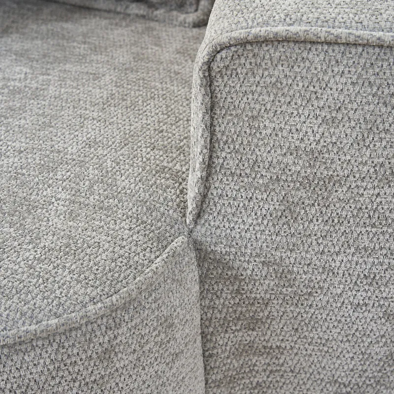 Canapé d'angle XXL L-Form modulable 264cm en chenille gris clair, profond, sans montage, confort moelleux DECENTRA