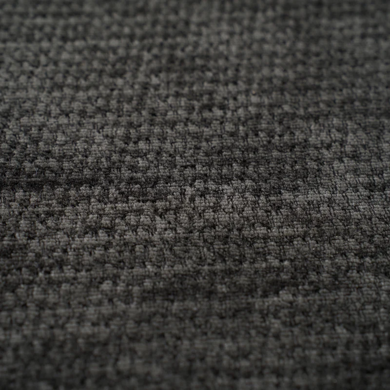 Canapé 2 places sans montage chenille noir, poches latérales, assise moelleuse LANDFILL