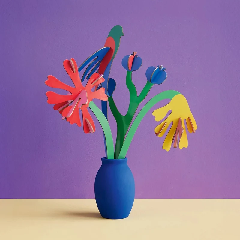 Décoration carton recyclé - Bouquet Matisse