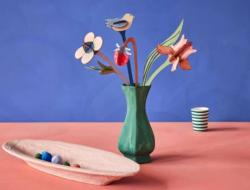 Décoration carton recyclé - Bouquet William Moris