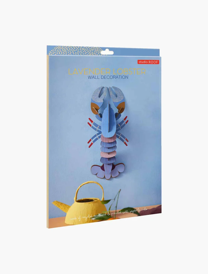 Décoration murale carton recyclé - Homard lavande