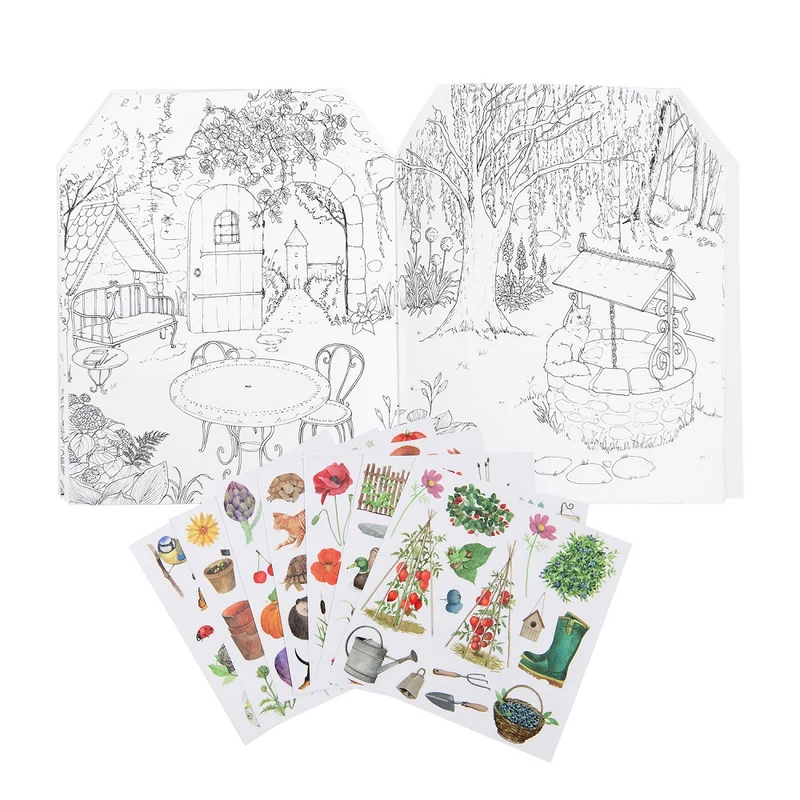 Cahier de coloriage + 120 collants - Le jardinier