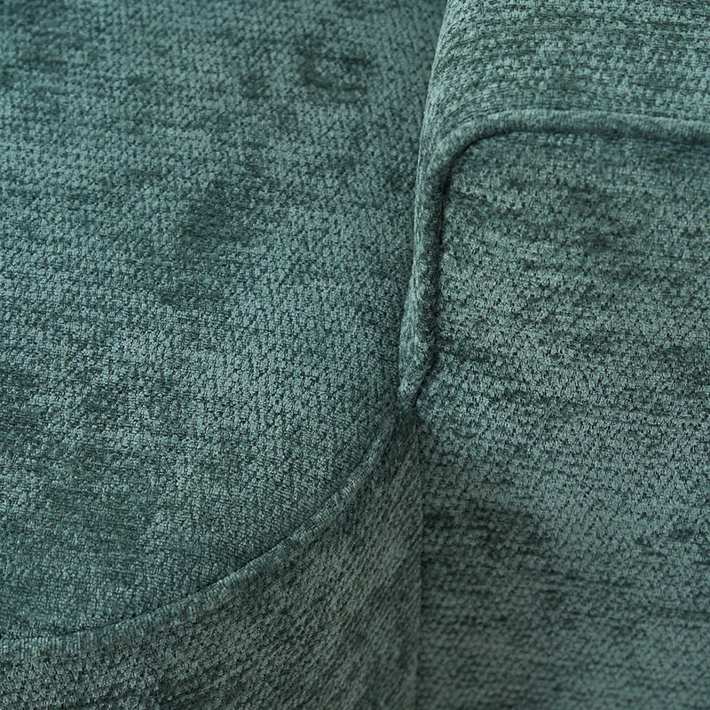 Meridienne canapé simple moelleux en chenille verte sans montage coussin inclus, poches latérales NANOWIR