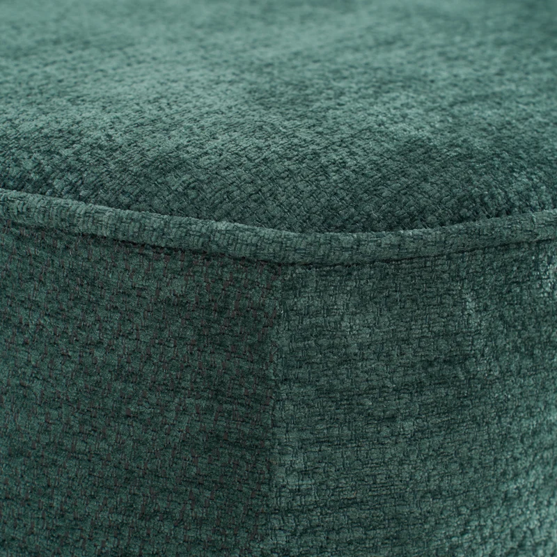 Meridienne canapé simple moelleux en chenille verte sans montage coussin inclus, poches latérales NANOWIR