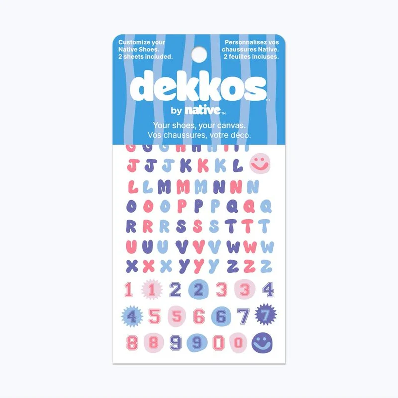 DEKKOS temporaire Native - Alphabet rose