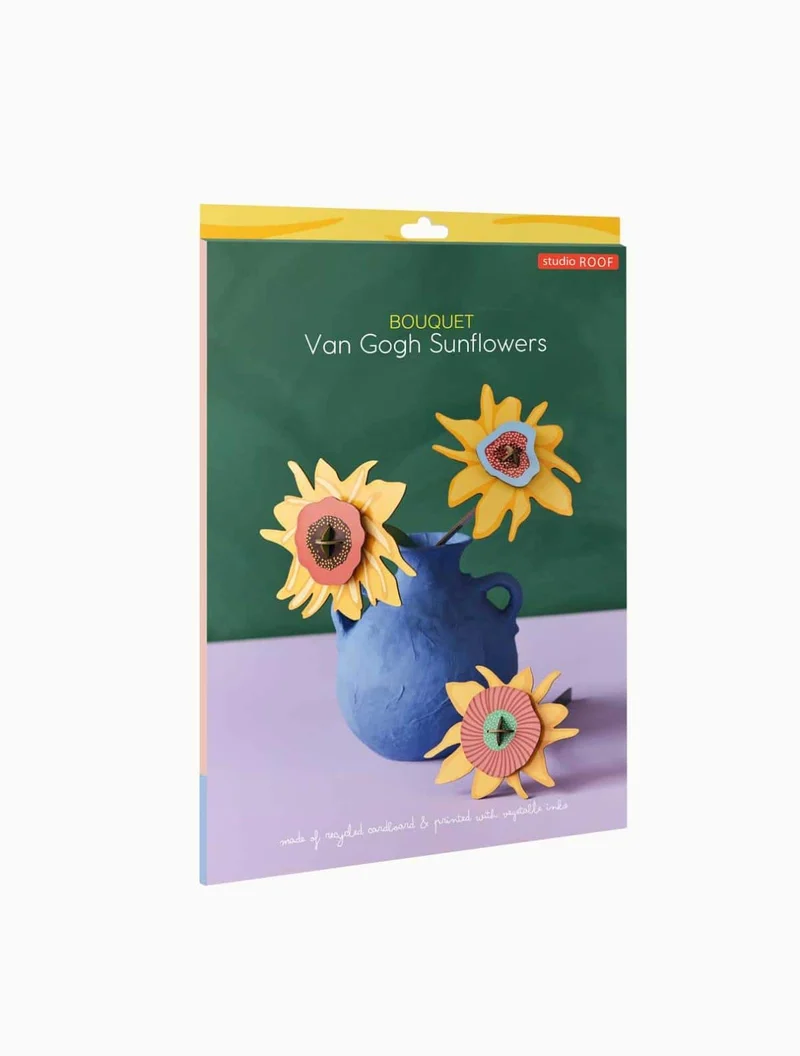 Décoration carton recyclé - Bouquet Van Gogh