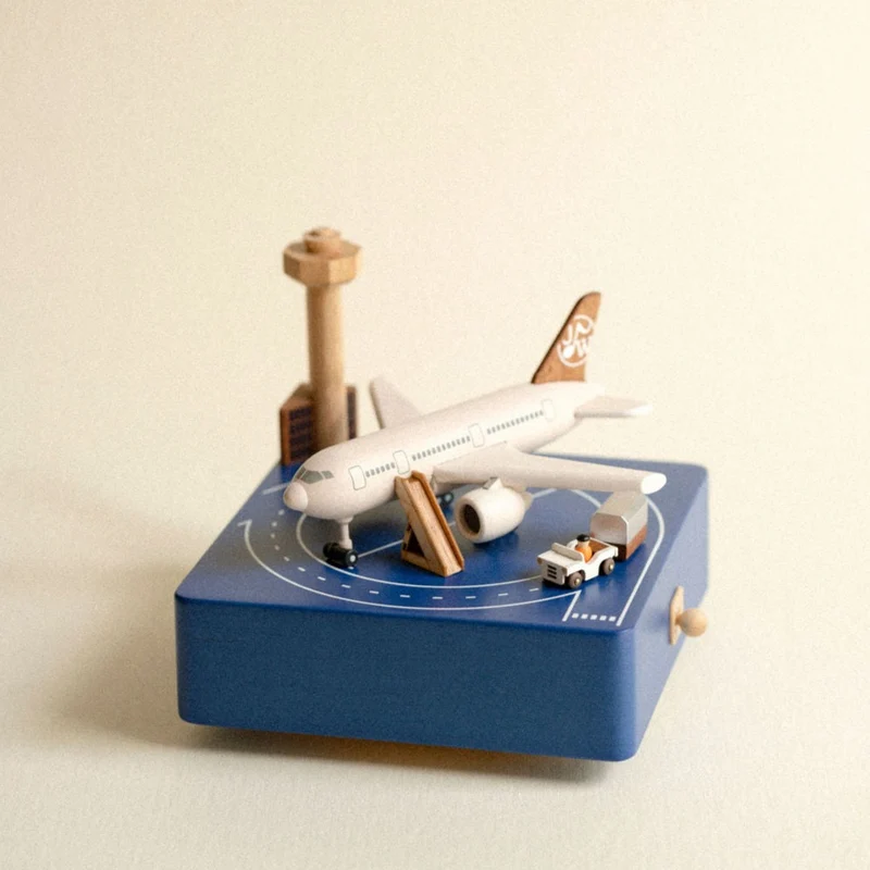 Boite musicale en bois - Aéroport