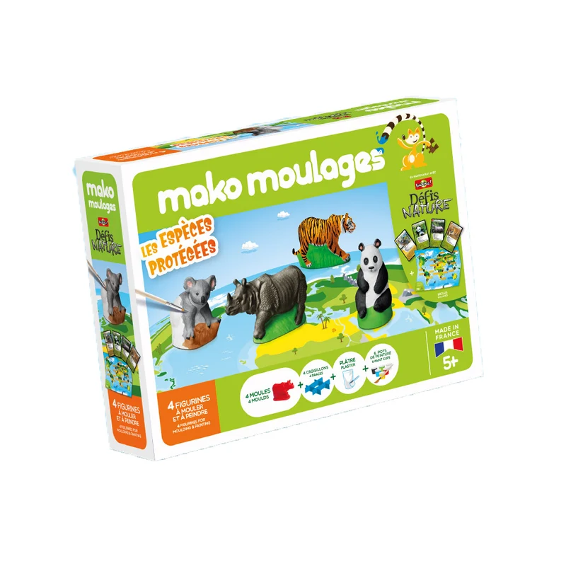 Kit créatif moulage + peinture (4) - Espèces protégées