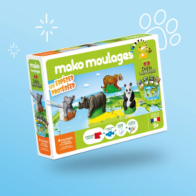 Kit créatif moulage + peinture (4) - Espèces protégées
