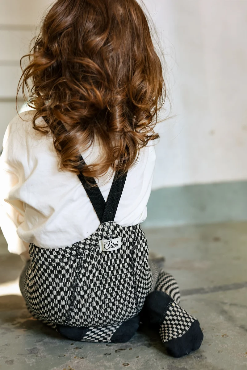 Collant à bretelles | Checked - Black x White