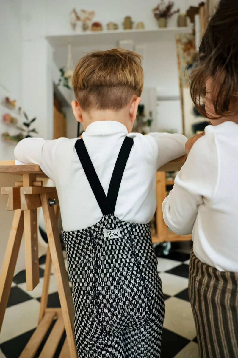 Collant à bretelles | Checked - Black x White