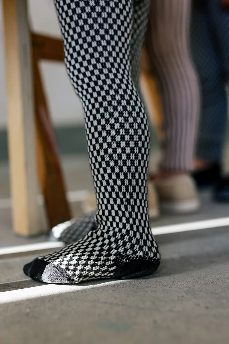 Collant à bretelles | Checked - Black x White