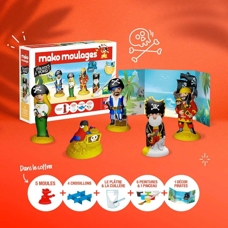 Kit créatif moulage + peinture (4) - Pirates à bord